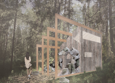Charred Wooden Shingles and Reclaimed Wood Envelop a Tranquil Meditation Retreat in Nature