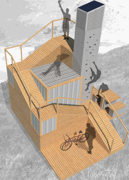 Recycled Timber Modules With Integrated Solar Panels Creating Sustainable Rest Areas For Cyclists  