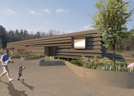 Charred Wooden Shingles and Sustainable Plywood Create a Unique Visitor Centre Experience in the Bog Ecosystem