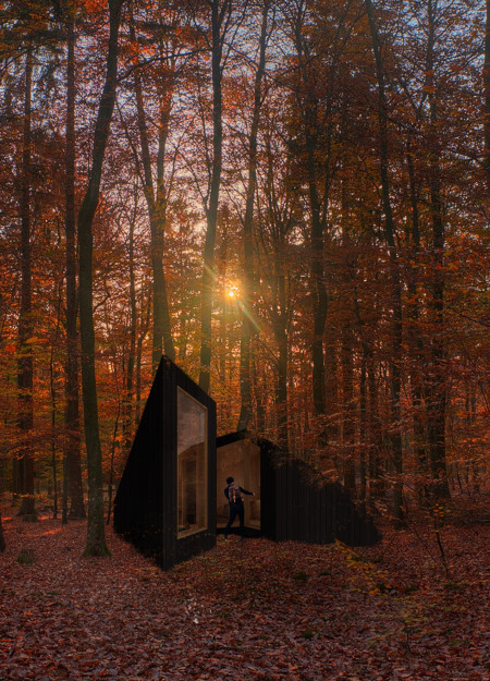 Charred Wooden Shingles and Cross-Laminated Timber Create Sustainable Community Spaces