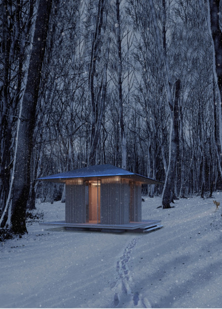 Octagonal Retreat Crafted From Local Timber and Thatched Roof in a Serene Natural Setting