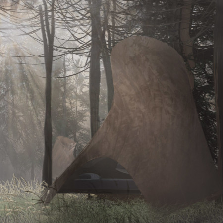 Charred Wooden Shingles and Cross-Laminated Timber in a Nature-Integrated Retreat