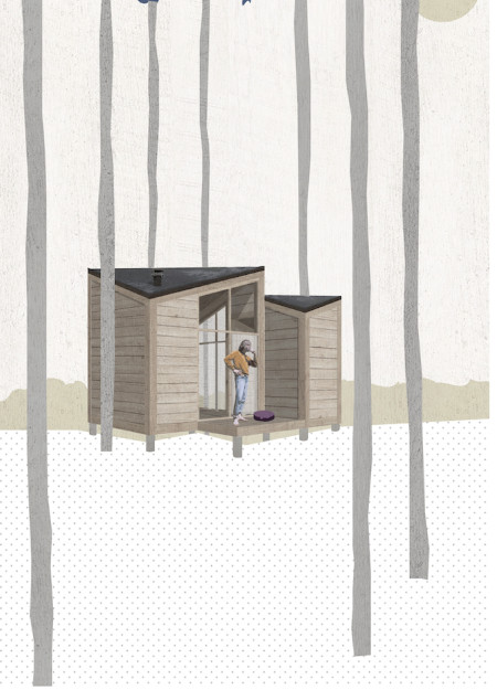 Charred Wooden Shingles and Cross-Laminated Timber Envelop a Multi-Functional Community Space  