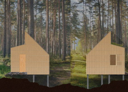 Charred Wooden Shingles and Laminated Timber Unite in a Forest Retreat for Mindfulness  