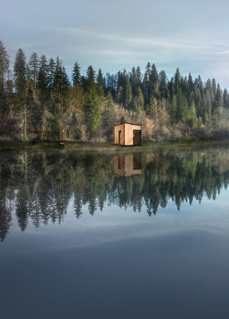 Charred Wooden Shingles and Acoustic Channels in a Sustainable Meditation Cabin
