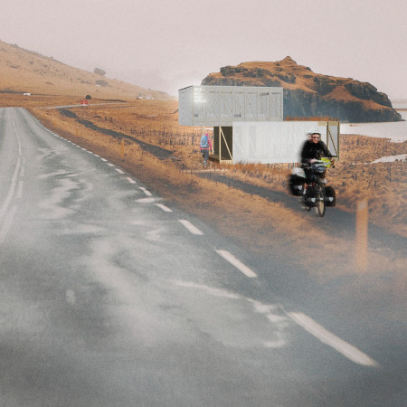 Solar-Powered Pavilions Crafted from Reclaimed Wood and Polycarbonate Along a Cycling Route