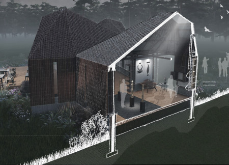 Visitor Centre Featuring Cross-Laminated Timber and Charred Wooden Shingles for Ecological Engagement