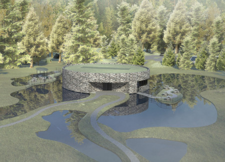 Gabion-Walled Visitor Centre Embracing Circular Form and Natural Ventilation Principles