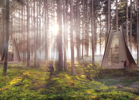 Charred Wooden Shingles and Timber Elevation Create a Tranquil Meditation Retreat in Latvia  