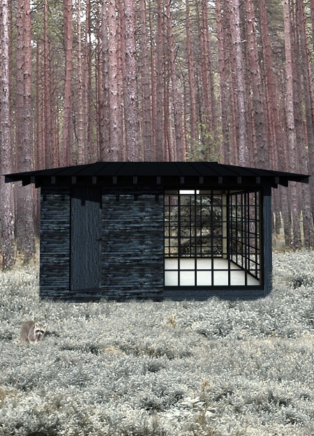 Charred Timber Facade Enhances Meditative Spaces Within a Compact Forest Retreat
