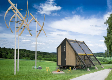 Cross-Laminated Timber Cabins Integrated with Renewable Energy Solutions for Cyclist Accommodations  