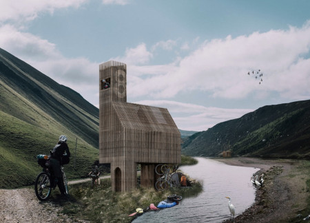 Elevated Shelter Crafted from Timber and Polycarbonate Along the Scenic EuroVelo Route  