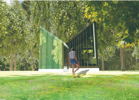 Mirrored Glass Facades and Local Wood Embrace Tranquility in a Forest Retreat