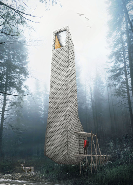 Elevated Meditation Towers Crafted from Local Pine and Eco-Friendly Cladding