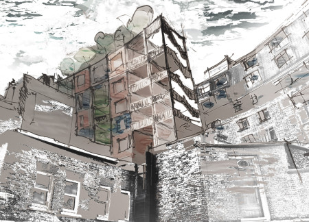Iso-Frame Housing Integrating Gypsum Board and Green Roof Systems for Urban Density Solutions  