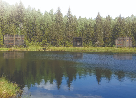 Charred Wooden Shingles Enveloping A Multifunctional Retreat Blending With The Forest Environment