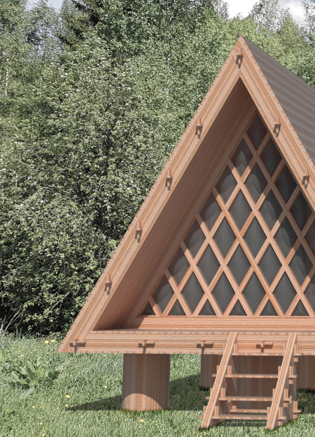 Sustainable retreat designed with glued laminated timber and passive solar principles