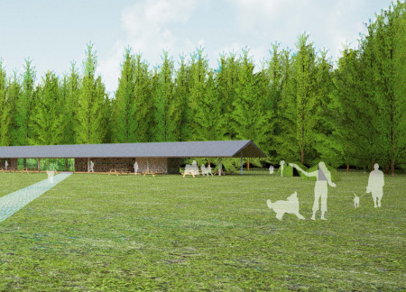 Visitor Center Emphasizing Cross-Laminated Timber Panels and Charred Wooden Shingles for Environmental Harmony