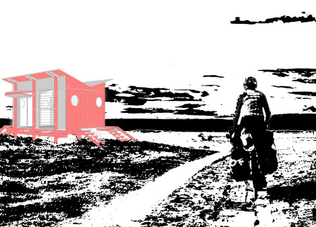 Charred Wooden Shingles And Natural Ventilation In A Modular Cyclist Rest Area