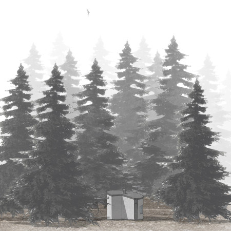 Cylindrical Retreat of Pinewood and Natural Elements for Introspective Experiences
