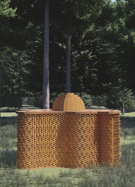 Circular Retreat Crafted With Butt and Pass Joinery And Natural Timber Elements  