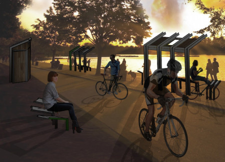 Charred Wooden Shingles and Local Timber Crafting Rest Modules Along Europe's Cycling Route