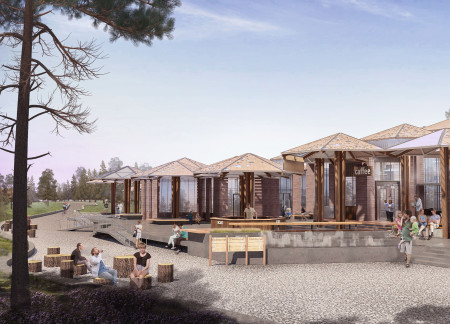 Hexagonal Canopy Structure Built with Composite Materials for Ecological Engagement