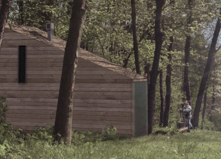 Charred Wooden Shingles and Cross-Laminated Timber Create a Forest Retreat with Seamless Integration  
