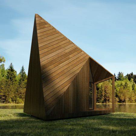 Charred Wooden Shingles and Engineered Timber Create a Sanctuary Amidst Nature