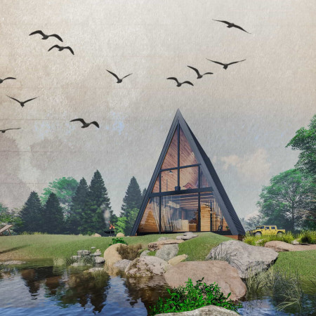 Charred Wooden Shingles and Solar Tiles Define a Self-Sufficient Retreat for Mindfulness