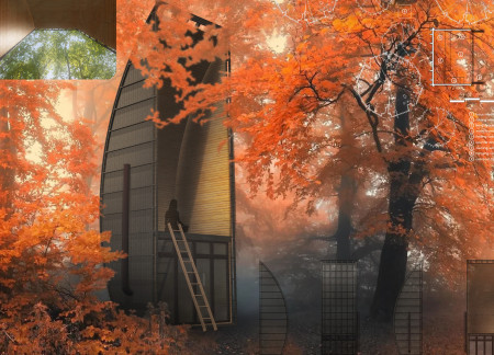 Curvilinear Meditation Cabins Crafted From Sustainable Timber and Enhanced By Natural Light 