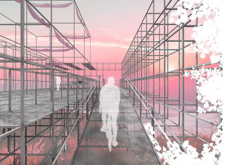 Translucent Canopies and Recycled Steel Frame Enhance Community Connectivity in Sustainable Cyclist Shelter