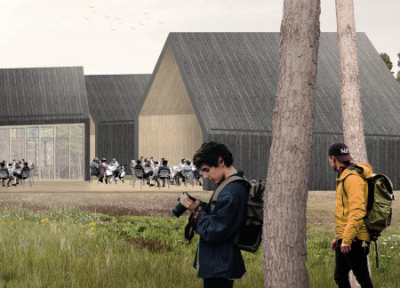 Gabled Visitor Center Crafted From Natural Pine and Enhanced With Sustainable Insulation 