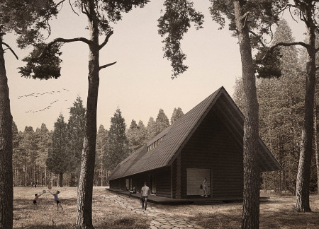 Charred Wooden Shingles and Sustainable Design in a Community-Centric Hub