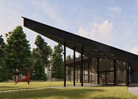 Coffer Roofs And Transparent Facades In A Sustainable Timber Visitor Center