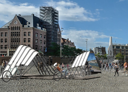 Curvilinear Structures With Sustainable Wood and Integrated Solar Solutions For Cyclist Rest Areas