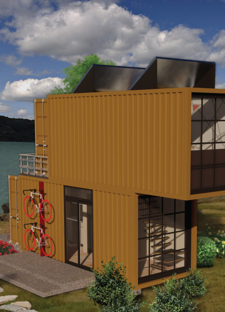 Charred Wooden Shingles and Cross-Laminated Timber Panels Define a Multifunctional Community Space  