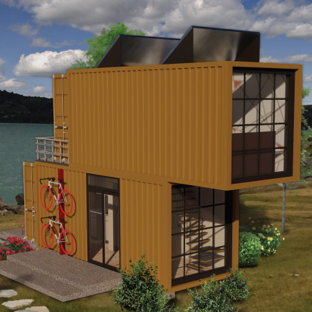 Repurposed Shipping Container Retreat Along The Danube Featuring Local Artistry and Sustainable Materials