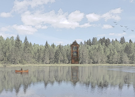 Charred Wooden Shingles and Cross-Laminated Timber in a Serene Forest Retreat
