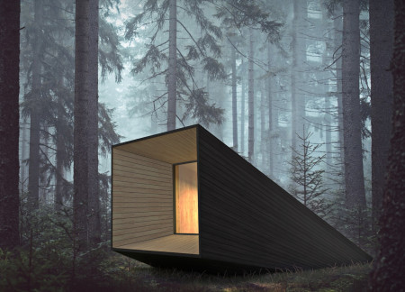 Sound Amplification Within A Minimalist Cedar Retreat Nestled In The Latvian Forest