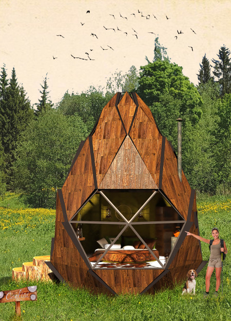 Teardrop Structure Crafted From Sustainable Wood Embracing Natural Light and Forest Integration  