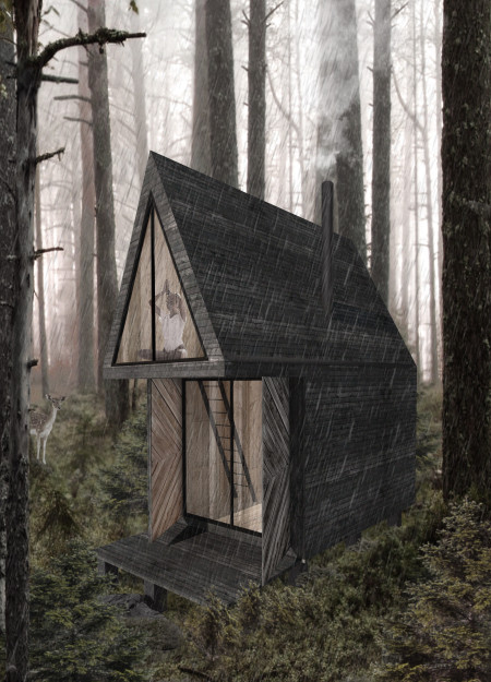 Charred Wooden Shingles and Glass Facades Create Tranquil Retreats in the Forest