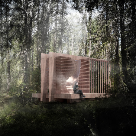 Birch Wood Structure Emphasizing Acoustic Experiences in a Natural Setting  