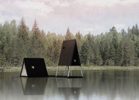 Floating Retreat Crafted With Local Timber and Elevated Aluminum Structures