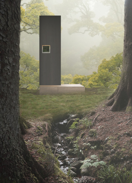 Charred Wood Sanctuary Designed for Introspection in Natural Surroundings