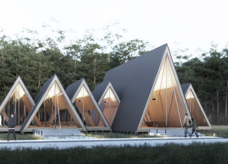 Charred Wooden Shingles and Cross-Laminated Timber Panels Form a Unique Visitor Center in Natural Surroundings