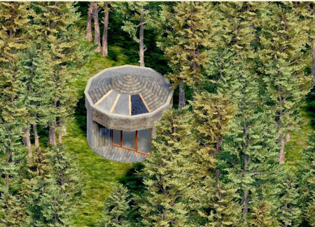 Circular Retreat Constructed With Thermowood and Natural Ventilation Solutions