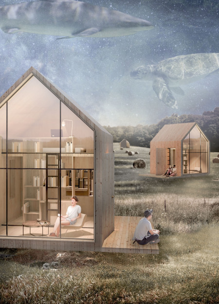 Charred Wooden Shingles and Modular Timber Retreats for Poets in the Latvian Landscape