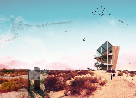 Biophilic Design With Reflective Glass and Sustainable Wood Elements in a Nature Reserve Observation Facility