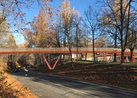 Elevated Pathway of COR-TEN Steel Melding with Timber within the Forest Canopy